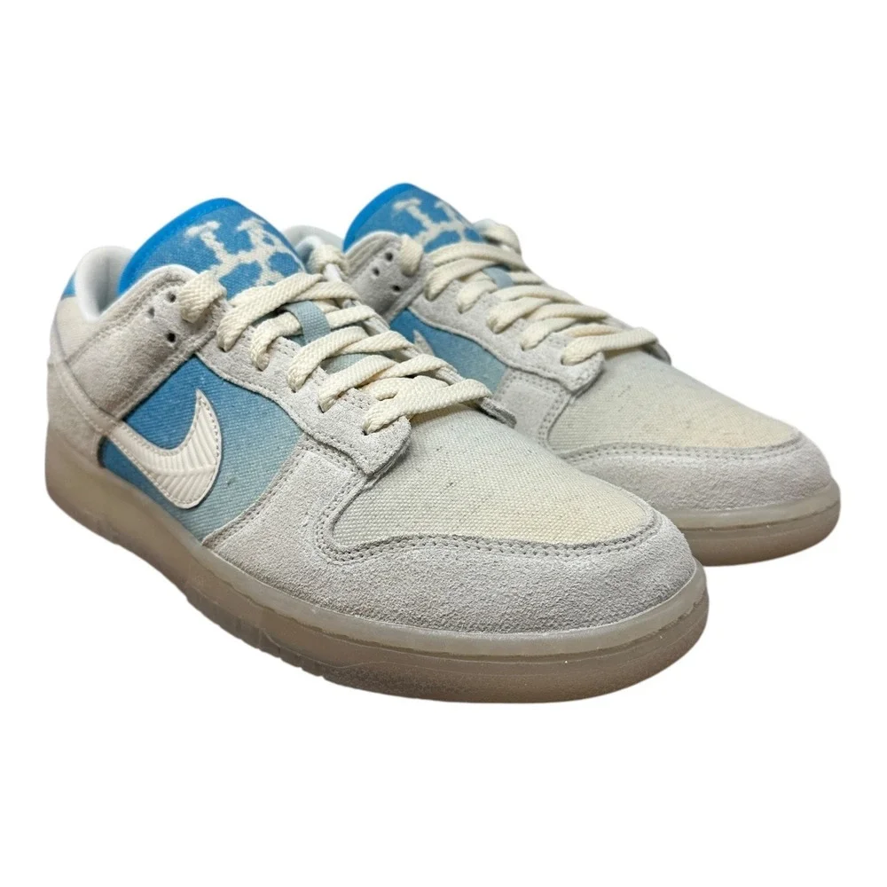 Nike Dunk Low Retro SE Mens 9.5 Sail Baltic Blue Suede Canvas HQ3621-133